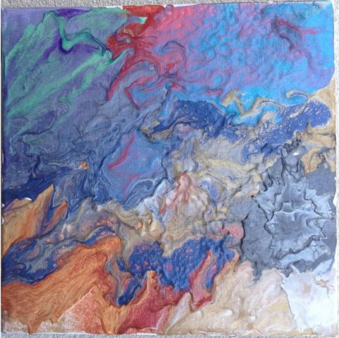 volcan - Peinture - confetti