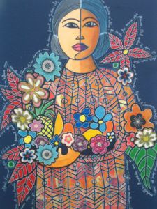 Peinture de ANTOINE MELLADO: Marché aux fleurs , Angélica , la bouquetière-3-