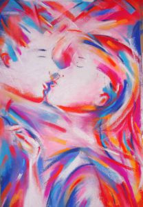 Peinture de FREDERIQUE NALPAS: Premier baiser (corps)