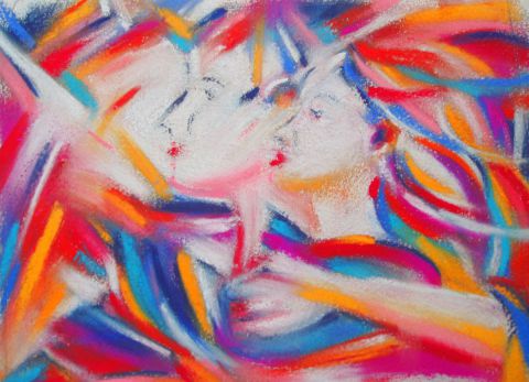 Unis (couple amoureux) - Peinture - FREDERIQUE NALPAS