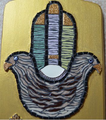 Main de Fatma têtes d'aigle - Mosaique - CHRISMOSAIC