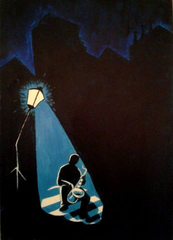 un soir de blues - Peinture - Frys
