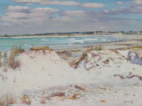 Les dunes de Pors Carn - Peinture - Henri Le Goff