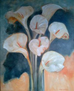 Peinture de Meryl QUIGUER: Bouquet d'arums  1
