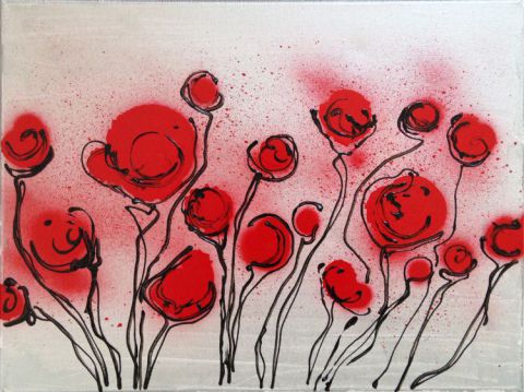 L'artiste NIA - Fleurs rouges