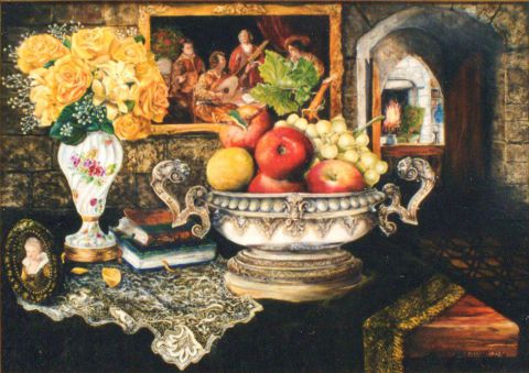 L'artiste Jacques MONCHO - La coupe de fruits