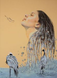 Peinture de PATRICIA BLONDEL: fontaine aux demoiselles