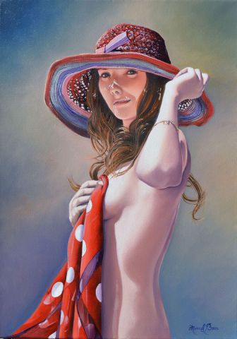 Et toujours ce beau chapeau! - Peinture - Marcel BOOS