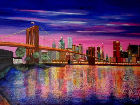 Le pont de Brooklyn - Peinture - Paoli