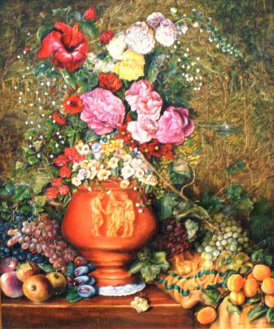 Le vase en terre cuite - Peinture - Jacques MONCHO