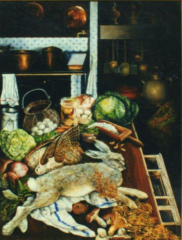 Cuisine d'aurefois - Peinture - Jacques MONCHO