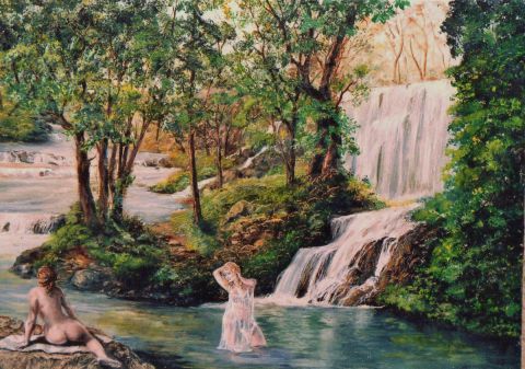 L'artiste Jacques MONCHO - Bain à la cascade