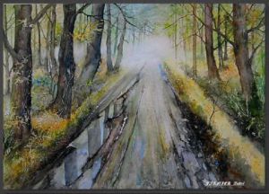 Peinture de Andre FARNIER: Ornières après la pluie
