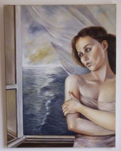 Peinture de Chantal Eberle: Fenêtre sur mer