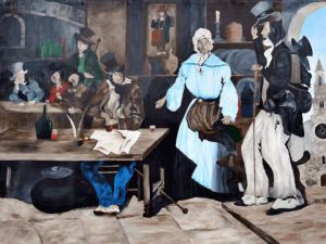 Voir cette oeuvre de Gerard Grallie: Caricature (d'après Daumier)
