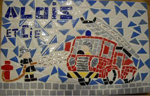 Mosaique de CHRISMOSAIC: Camion Pompier 