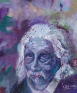Peinture de Christian Bligny: Folie 5 ou Autoportrait d'un vieux fou