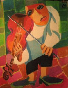 Voir cette oeuvre de Anna Demadre-Synoradzka: Garçon au violon
