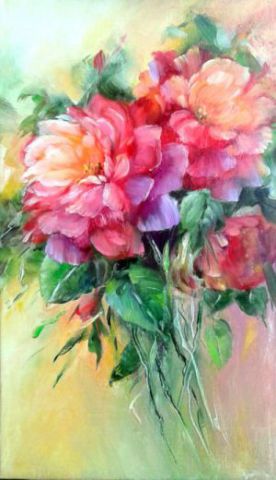 L'artiste chrispaint-flowers - Les deux roses du jardin L'artiste chrispaint-flowers - Les deux roses du jardin