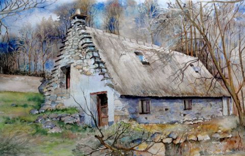 Grange des mourtis (65) - Peinture - Andre FARNIER Grange des mourtis (65) - Peinture - Andre FARNIER