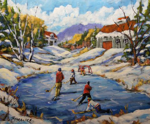 The Break Away - Hockey sur glace extérieure - Peinture - Prankearts