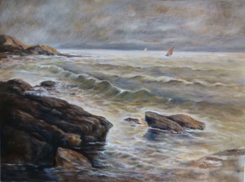Mer en hiver - Peinture - Chantal Eberle