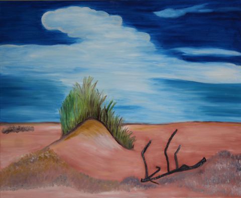 L'artiste Mimi Garnero - Dune du Sud de la France avec bois flotté L'artiste Mimi Garnero - Dune du Sud de la France avec bois flotté