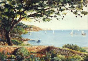 Peinture de Jacques MONCHO: Vue sur mer