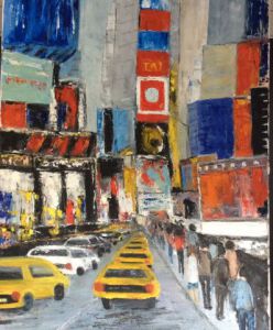 Voir cette oeuvre de MARIE-THERESE VION: Times Square Manhattan mouvement et vitalité