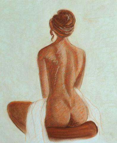 Femme assise - Peinture - Joelle Magne