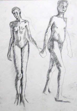 L'artiste Anna Demadre-Synoradzka - Fille et garçon nus