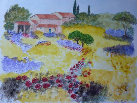Peinture : HARMONIE PROVENCALE - aquarellise Peinture : HARMONIE PROVENCALE - aquarellise