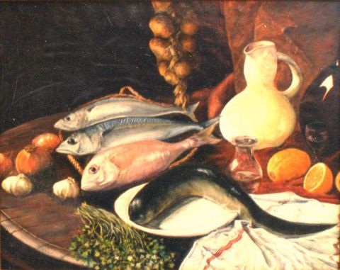 Les poissons - Peinture - Jacques MONCHO