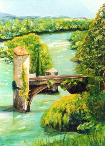 L'artiste Jacques MONCHO - Le pont sur la rivière