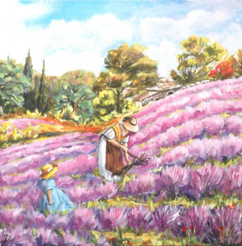 champs de lavande en fleur  - Peinture - Alyona