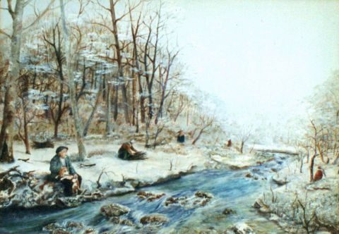 Rêverie au bord de la rivière - Peinture - Jacques MONCHO