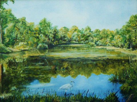 L'artiste Jacques MONCHO - au bord du lac