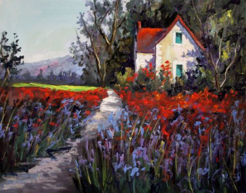 L'artiste LALLEMAND YVES - champ coquelicots