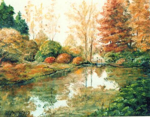 Paysage d'automne - Peinture - Jacques MONCHO