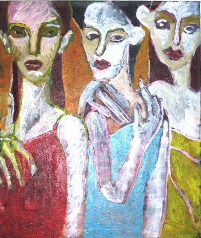L'artiste Anna Demadre-Synoradzka - Trois amies