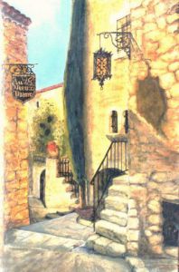 Peinture de Jacques MONCHO: rue du vieux village