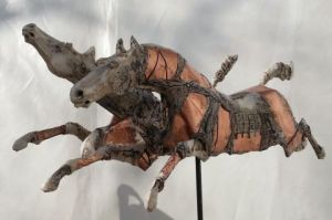 Sculpture de Raghad : Deux chevaux 