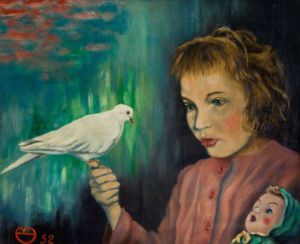 Peinture de Daniel Blondeau: L'Enfant à la colombe