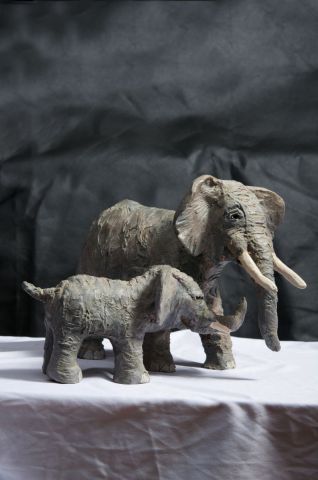 Eléphants - Sculpture - Mireille ULLA