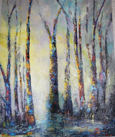 arbres en hivers - Peinture - Bouvatier