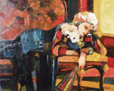 L'artiste RIBEIRO - Dormeuse à l'éventail L'artiste RIBEIRO - Dormeuse à l'éventail