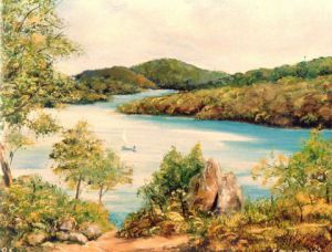 Peinture de Jacques MONCHO: Promenade sur le lac