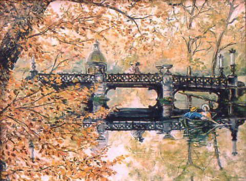Rivière en automne - Peinture - Jacques MONCHO