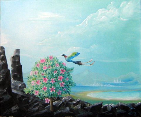 Un oiseau dans un rêve - Peinture - Nicolas
