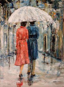 Peinture de Catherine VALETTE: Un coin de parapluie